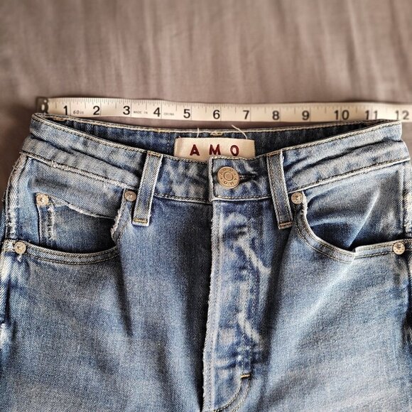 Amo Jeans Womens Size 25 Chloe Crop Medium Wash Button Fly - Picture 9 of 13